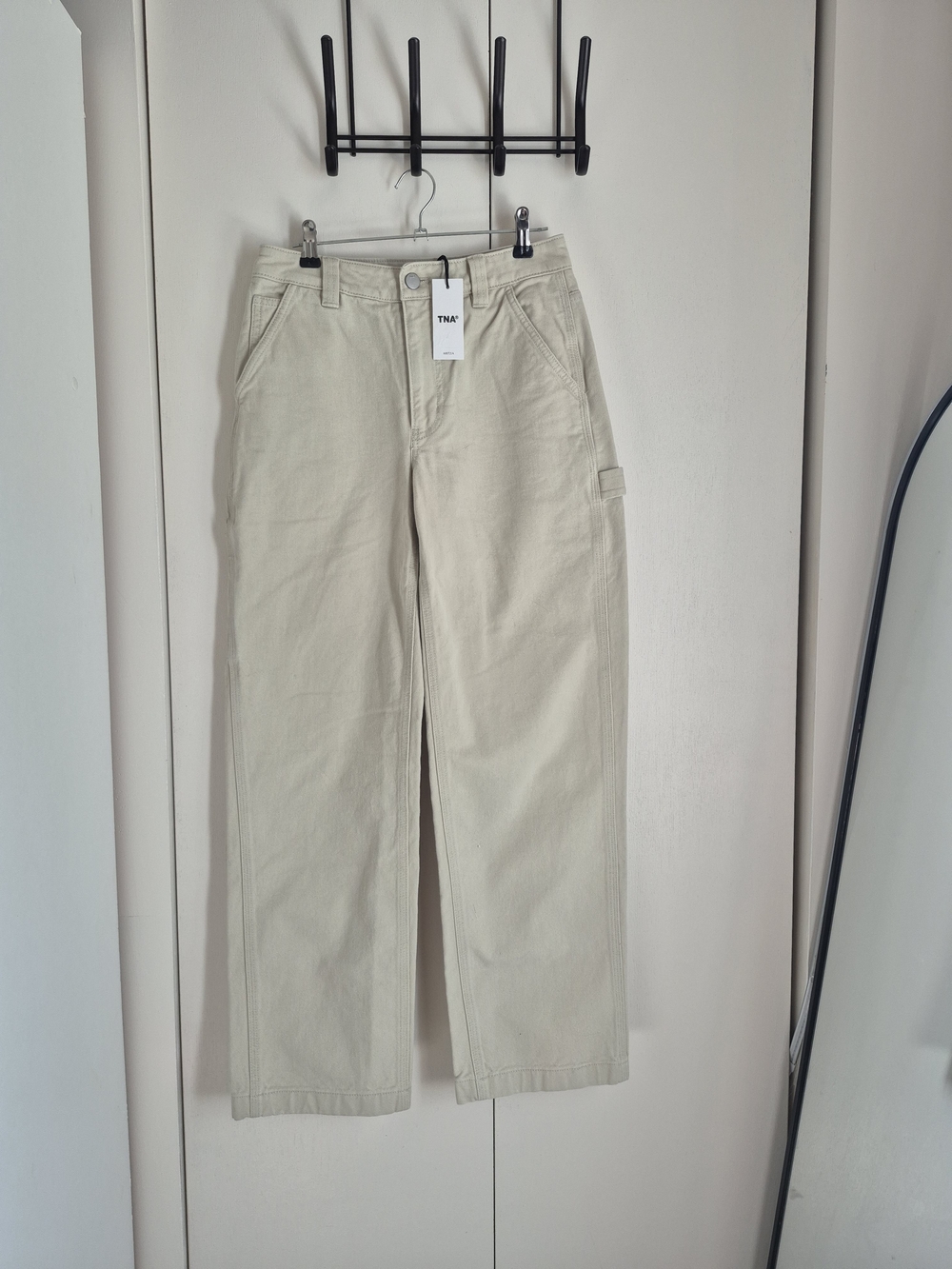 TNA Straight-Leg Jeans in Light Beige